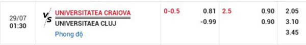 TL Universitatea Craiova vs Cluj