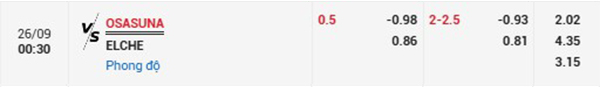 TL Osasuna vs Elche