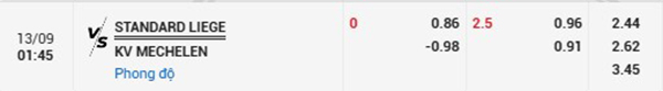 TlStandard Liege vs Mechelen